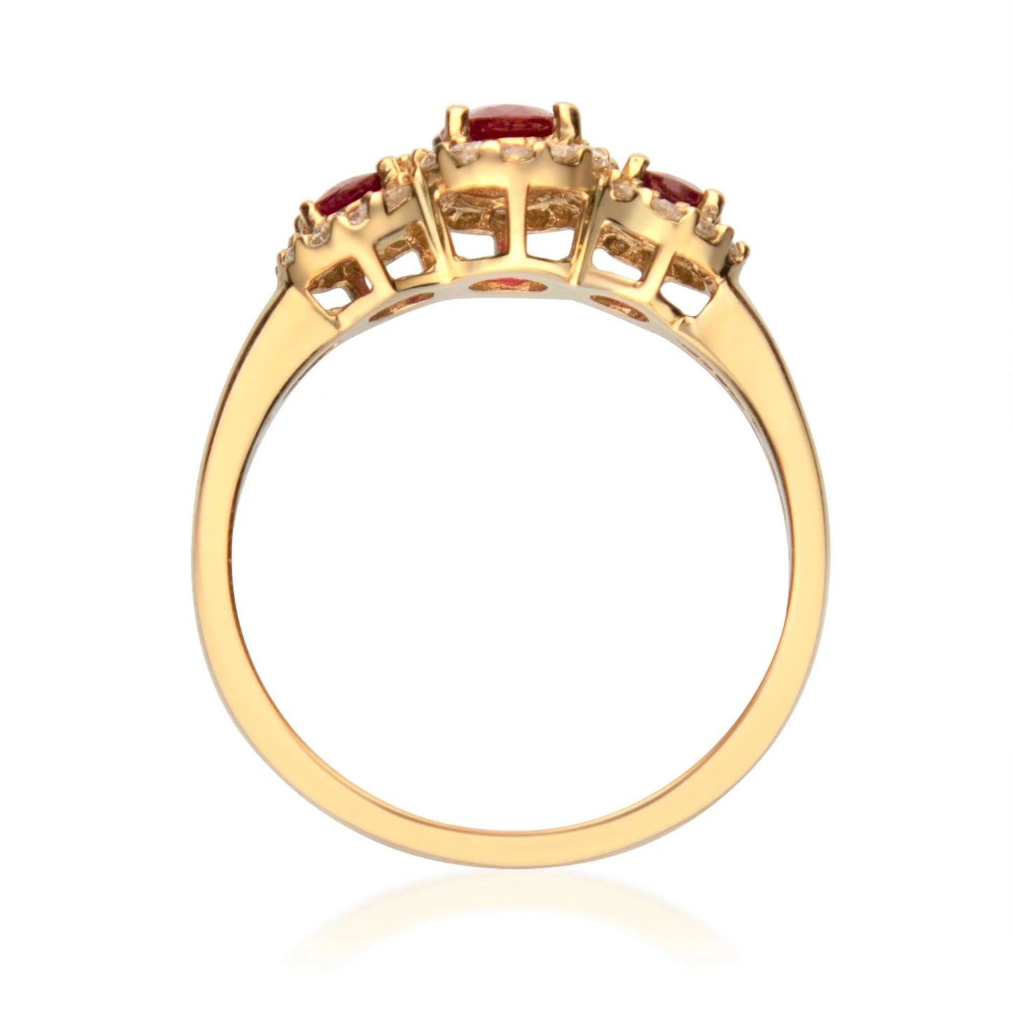Gin & Grace 10KT YG Genuine Ruby and Diamond Accent Ring
