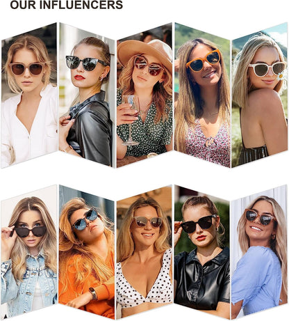Trendy Cat Eye round Polarized Sunglasses for Women Fashion UV Protection Sunnies Sunglasses SJ2175