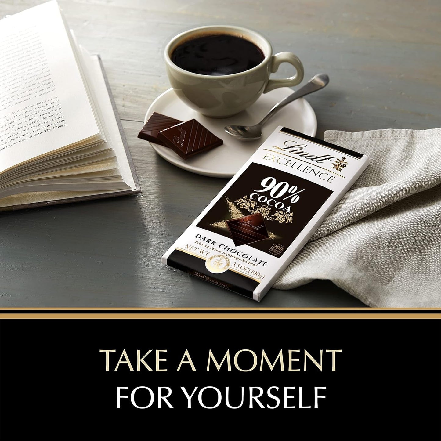 EXCELLENCE 90% Cocoa Dark Chocolate Candy Bar, Dark Chocolate, 3.5 Oz. Bar