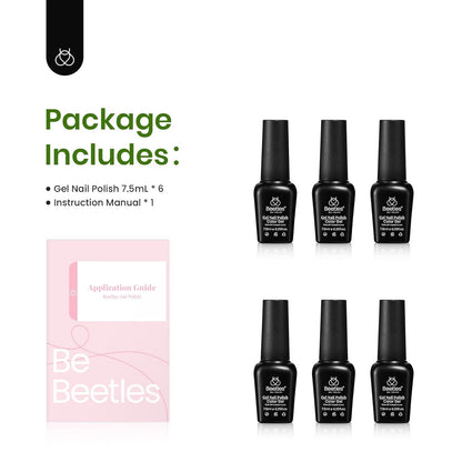 Beetles Gel Nail Polish Kit Zodiac Collection Taurus Renewal of Life 6Pcs Uv Gel Polish Soft Pink Mint Green Shimmer Glitter Gel Polish Delightful Nail Art Gift
