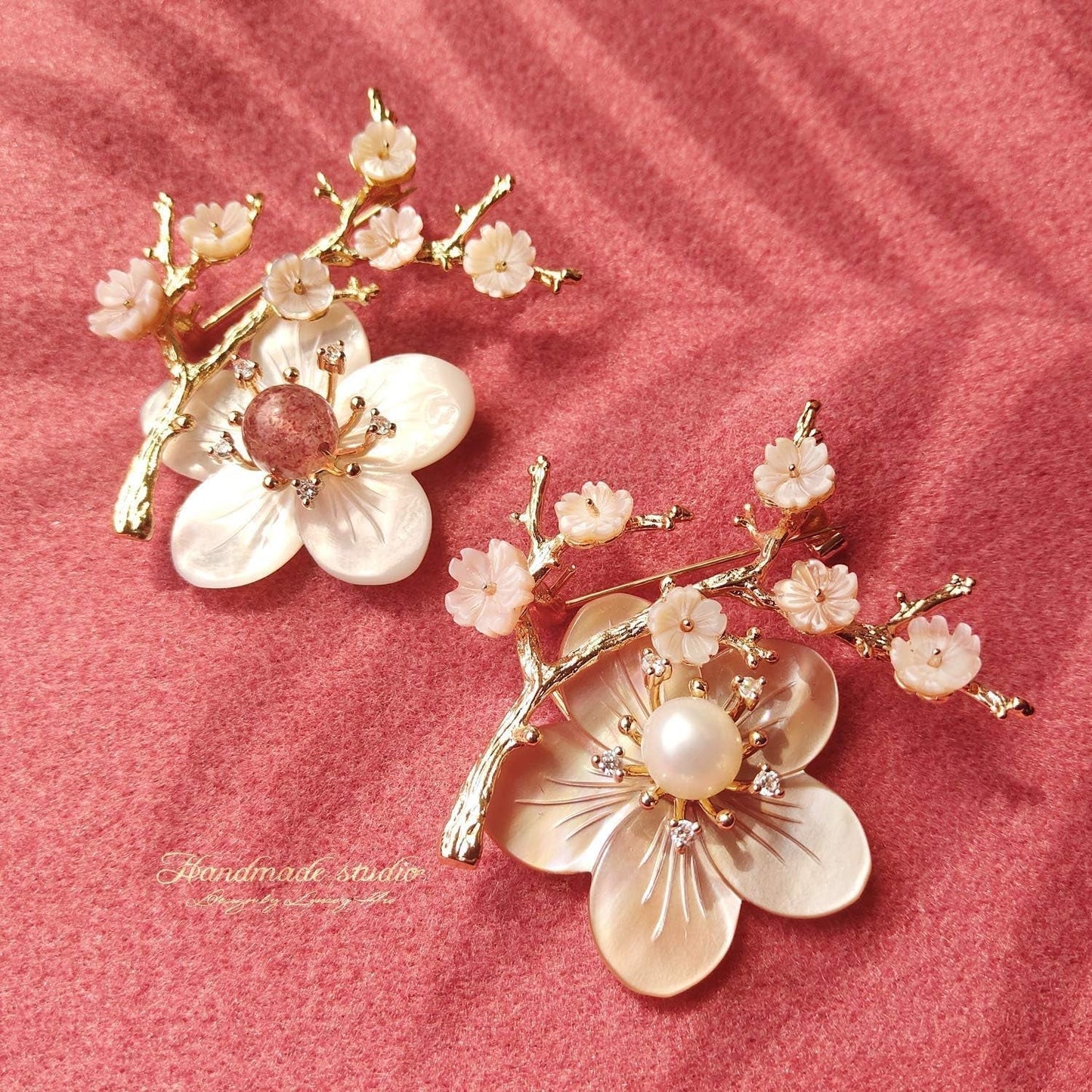 (XZ2020-3)  Brooches for Women with Crystal, Pink Flower, Rhinestone Brooches Pins Elegant Jewelry Blossom Fashionable Gifts Ladies Bouquet Brooches Pin for Birthday, Party, New Year, Wedding