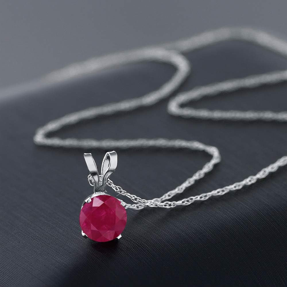 14K Yellow Gold 5MM round Gemstone Birthstone Pendant Necklace | Gold Necklace for Women | with 18 Inch Gold Chain