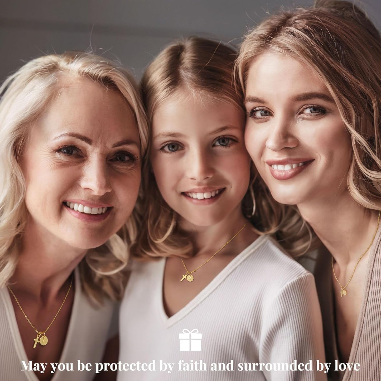 Valentines Day Gifts for Kids Teen Girls - Dainty 14K Gold Plated Cross Disc Initial A-Z Pendant Necklace Trendy Faith Jewelry Birthday Personalized Valentines Gifts for Women Girls
