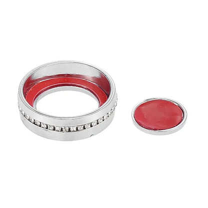 Car Bling Rhinestone Multimedia Volume Audio Knob Trim Interior Accessories Set for Mercedes Benz a B C E S GLA GLK CLA CLS Silver Tone