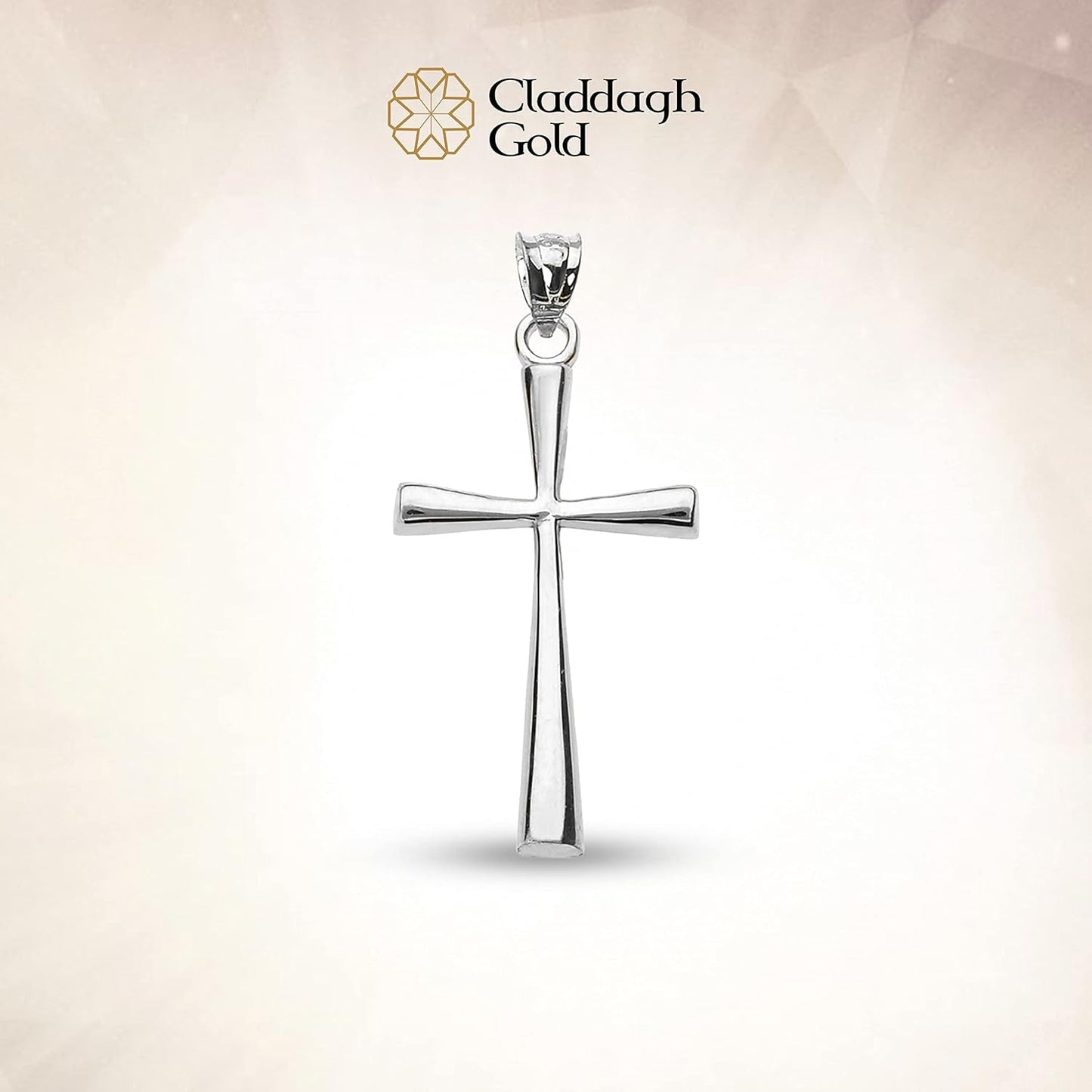 .925 Sterling Silver Simple Classic Flared Cross Pendant