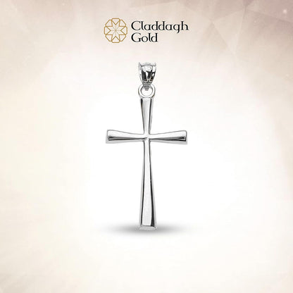 .925 Sterling Silver Simple Classic Flared Cross Pendant