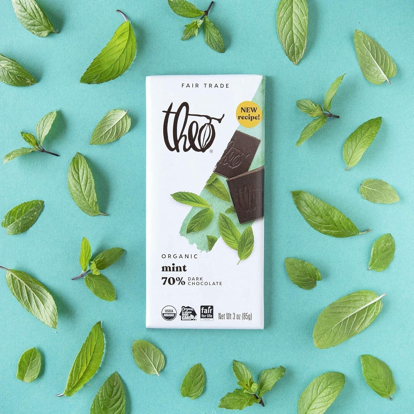 Mint Organic Dark Chocolate Bar, 70% Cacao, 1 Bar | Vegan, Fair Trade