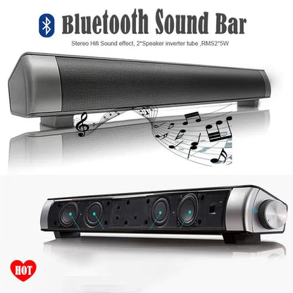 Brand New Strong Sound Bar Bluetooth Speakers Wireless Soundbar HIFI Box Subwoofer Speaker for TV / PC / Smartphone