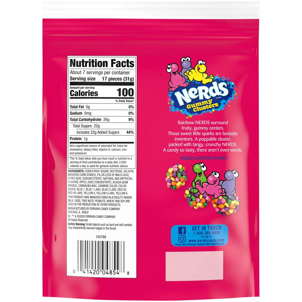 Gummy Clusters Candy, Rainbow, Resealable 8 Ounce Bag - WORLD TIME VISITS