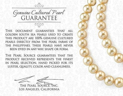 14K Gold 9-10Mm round Genuine Golden South Sea Cultured Pearl & Diamond Willow Ring for Women