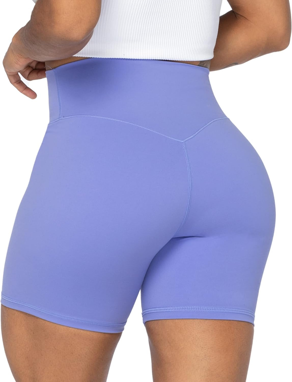 Sunzel No Front Seam High Waist Biker Shorts for Women, Squat Proof Yoga Workout Gym Bike Shorts - WORLD TIME VISITS