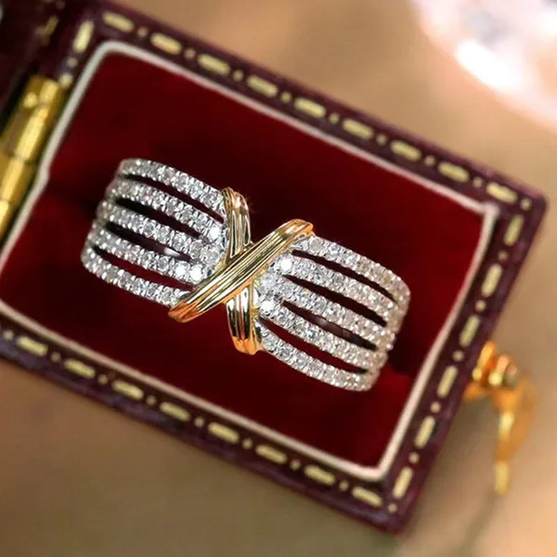 Fashion Jewelry for Women Rings Luxury 925 Sterling Silver Full Diamond Ring Romantic Bride Wedding Engagement Party Band White Sapphire Jewelry Anniversary Gift