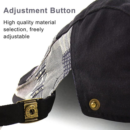 Men'S Beret Hat Cotton Buckle Adjustable Newsboy Hats Cabbie Gatsby Cap