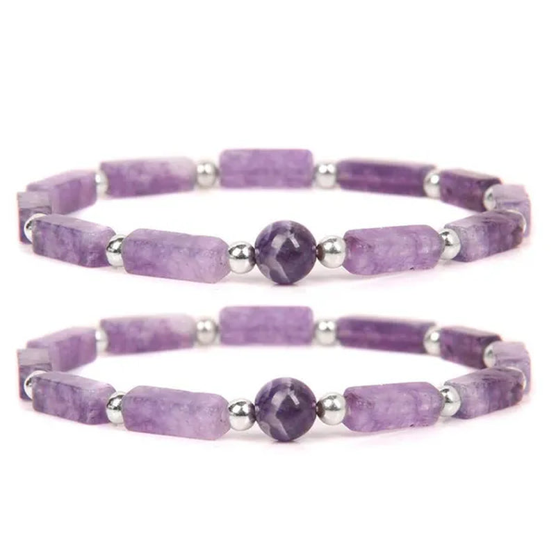 1Pcs Amethyst Bracelet for Women Girls Stone Energy Bracelet Healing Yoga Bracelet Fashion Jewelry Gift