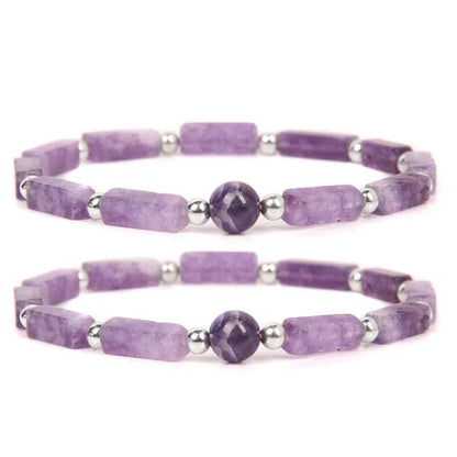 1Pcs Amethyst Bracelet for Women Girls Stone Energy Bracelet Healing Yoga Bracelet Fashion Jewelry Gift