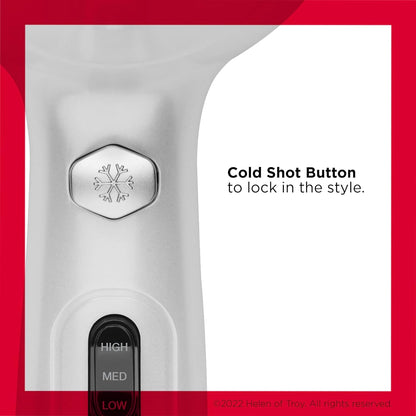 Volume Booster, Hair Dryer with Curl Enhancing Diffuser | Increase Volume, Decrease Frizz and Damage, Fast Drying, 1875 Watts (White)