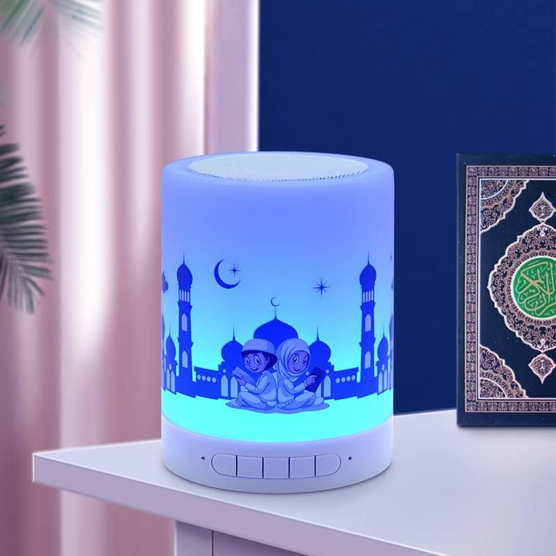 Quran Speaker with Remote Control, Portable LED Bluetooth Touch Cube MP3 Music Player Quranic Night Light Speaker