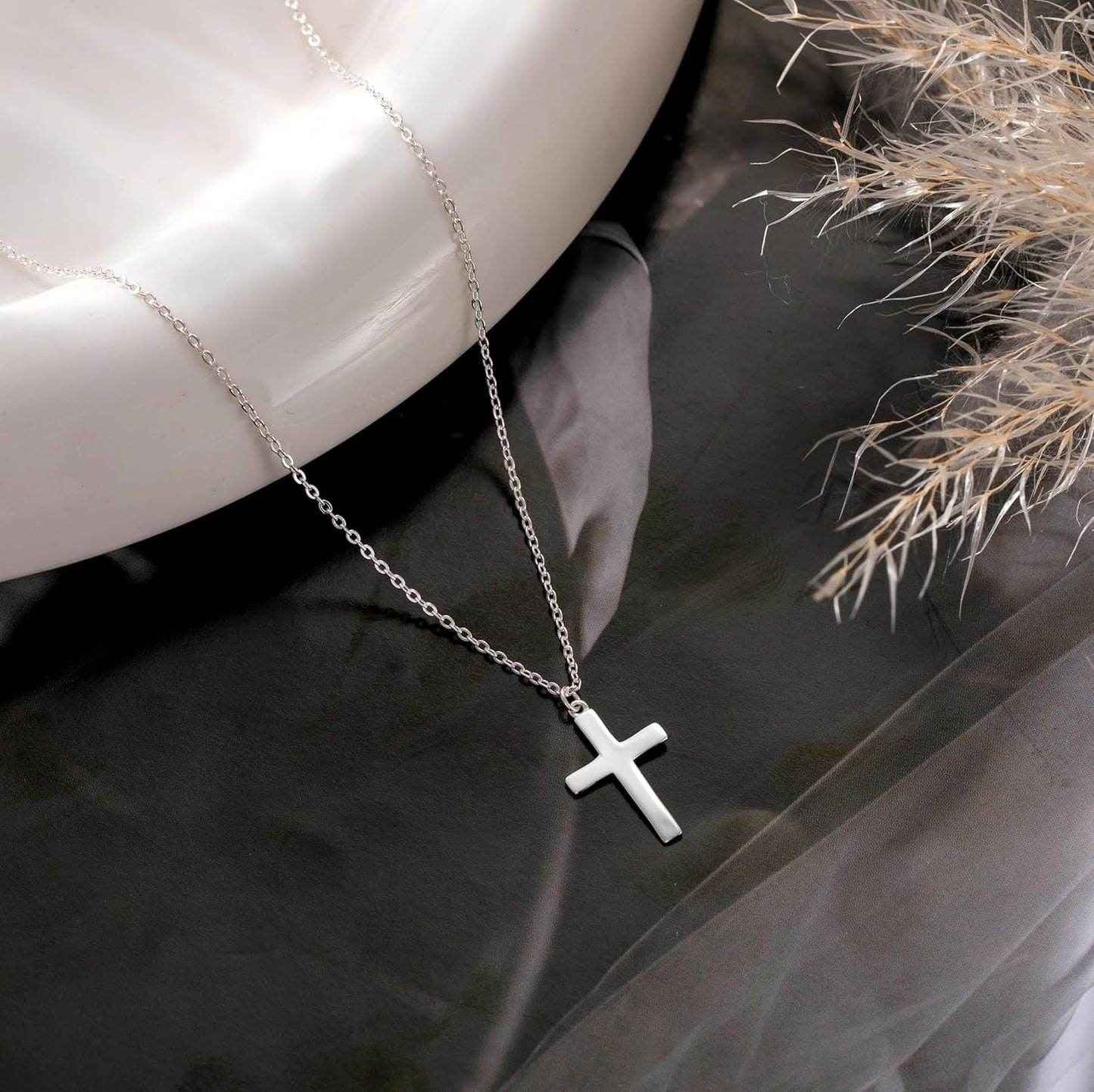 Cross Necklace for Women, 925 Sterling Silver or 16K Gold Plated Cross Pendant Necklace Dainty Non-Tarnish Faith Jewelry Christmas Christian Gifts