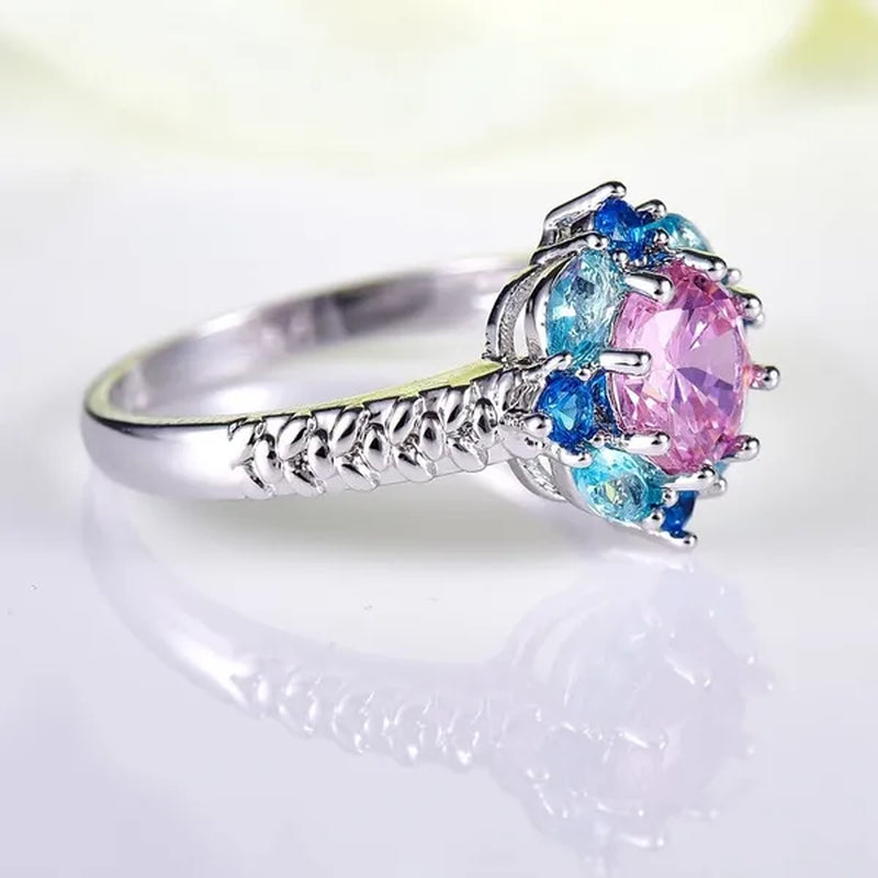 Elegant 925 Sterling Silver Emerald Women Rings Fashion Ruby Amethyst Wedding Party Jewelry Rings for Women