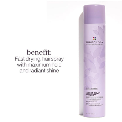 Style + Protect Lock It down Hairspray for Color-Treated Hair - Provides Maximum Hold and Radiant Shine, Silicone Free & Vegan - WORLD TIME VISITS