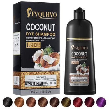 Grape Red Hair Dye 16.9 Fl Oz, Coconut Oil Hair Dye Shampoo 3 in 1, Effect in Minutes, Long Lasting Hair Color Shampoo for Men & Women, Herbal Grape Red Hair Shampoo (Grape Red)
