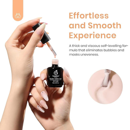 Beetles Builder Gel for Nails, 12 Colors 5 in 1 Milky White Pink Nude Neutral Pastle Nail Gel Polish Jelly Gel Extension Gel Strengthener Gel Cover Gel Apex Builder UV Nail Gel Gift for Women