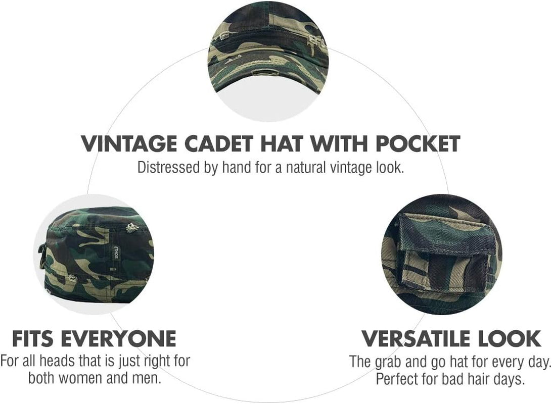 Cadet Army Cap Basic Everyday Military Style Hat (Now with STASH Pocket Version Available)