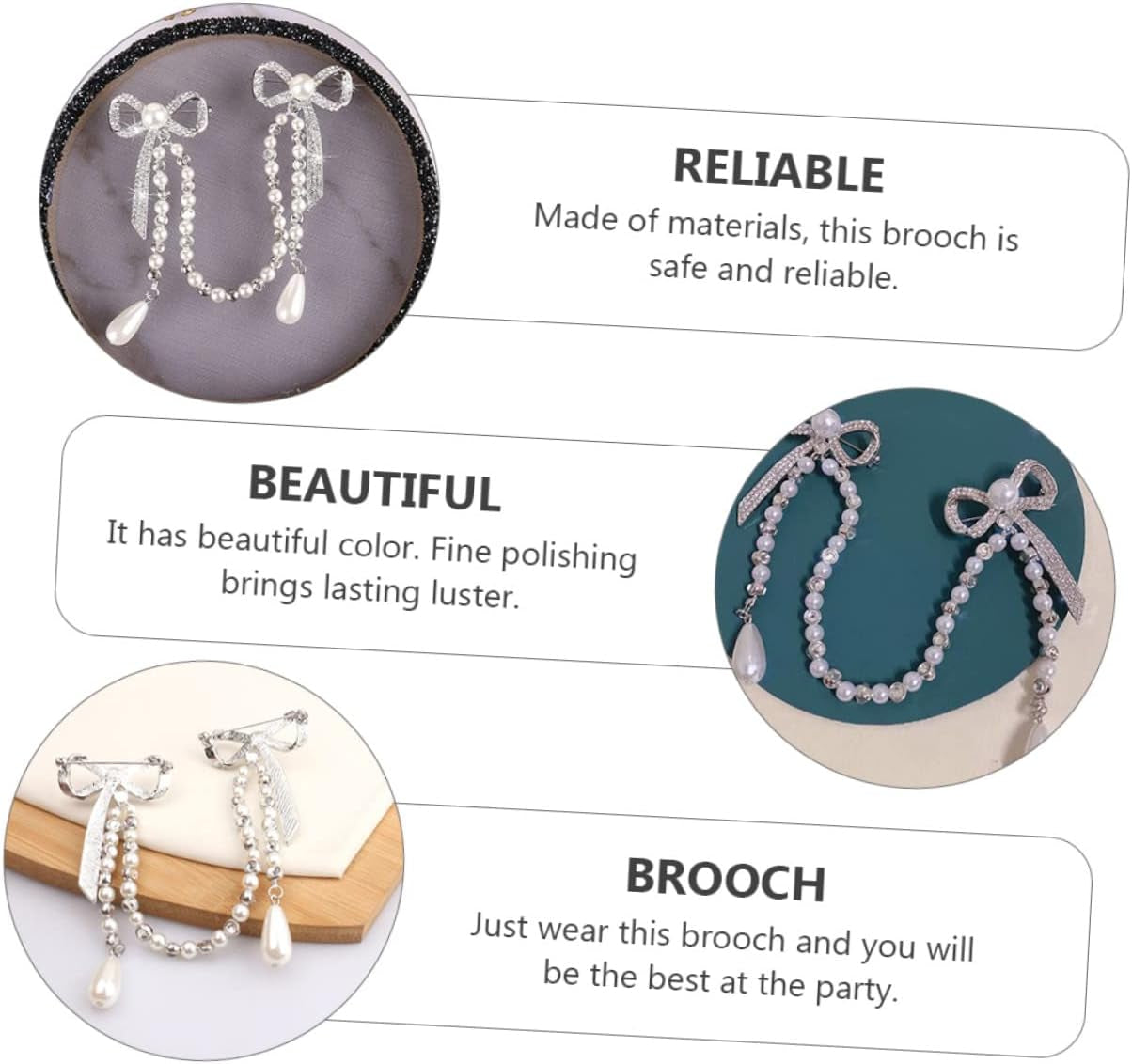 Brooch Pin for Women Elegant Lady Pin Brooch Pearl and Diamond Tassel Brooch Chain Accessory for Dresses Coats and Shawls - WORLD TIME VISITS