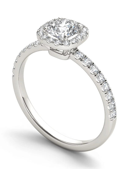 1Ct TDW Diamond 14K White Gold Halo Engagement Ring (H-I, I2)