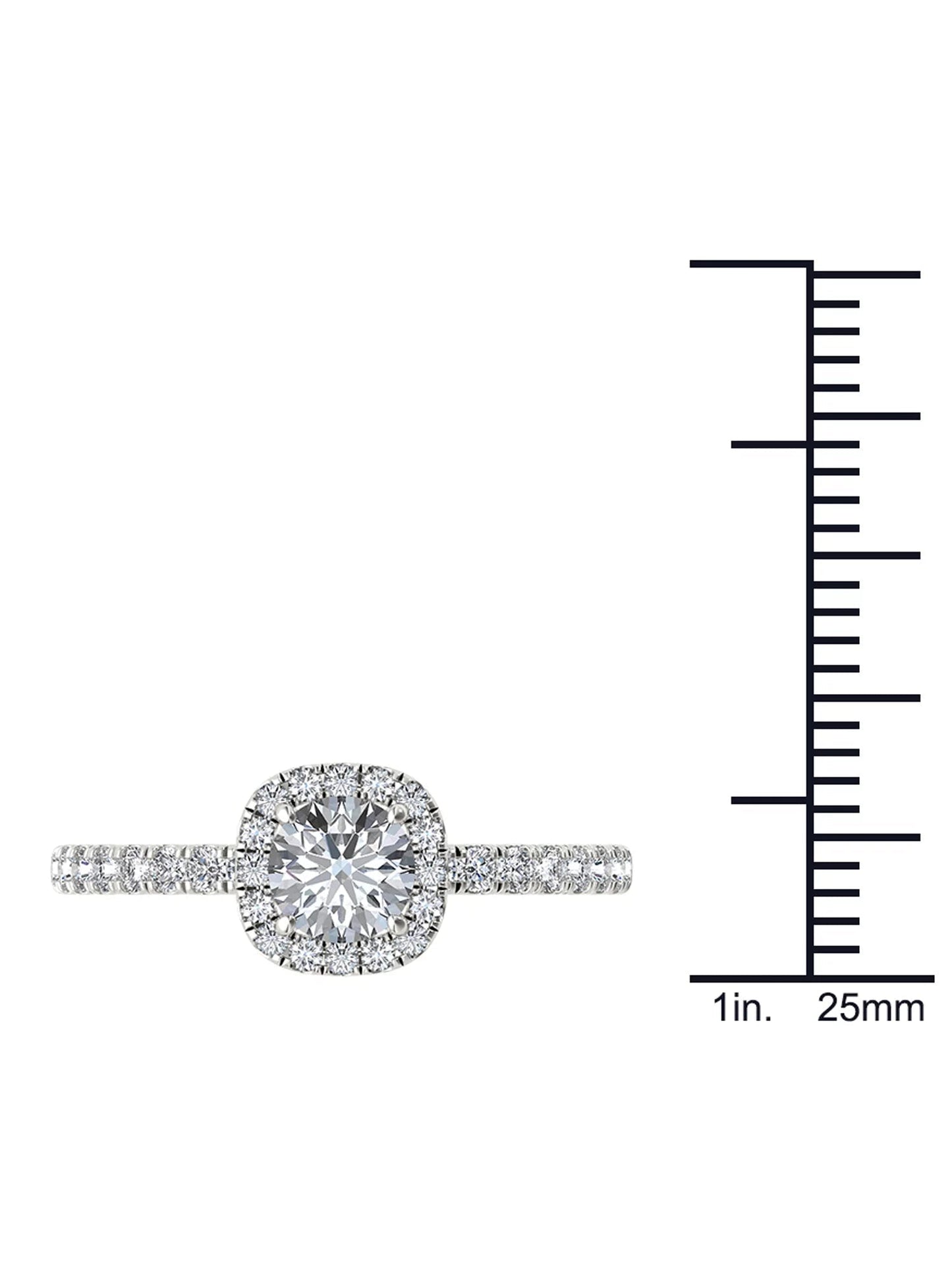 1Ct TDW Diamond 14K White Gold Halo Engagement Ring (H-I, I2)