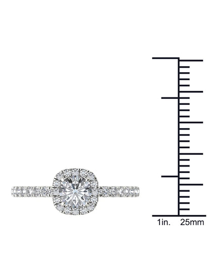 1Ct TDW Diamond 14K White Gold Halo Engagement Ring (H-I, I2)