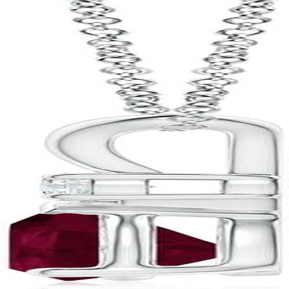 Natural Ruby Teardrop Pendant with Diamond in Silver / 14K Solid Gold/Platinum | July Birthstone, Birthday, Engagement, Anniversary, Wedding Jewelry Gift for Women