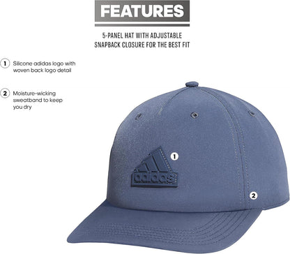Men'S Sport 5-Panel, High Crown Structured Snapback Adjustable Fit Cap