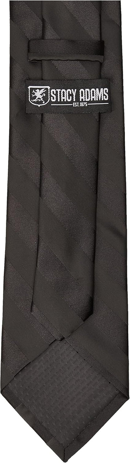Men'S Solid Woven Formal Stripe Tie Set