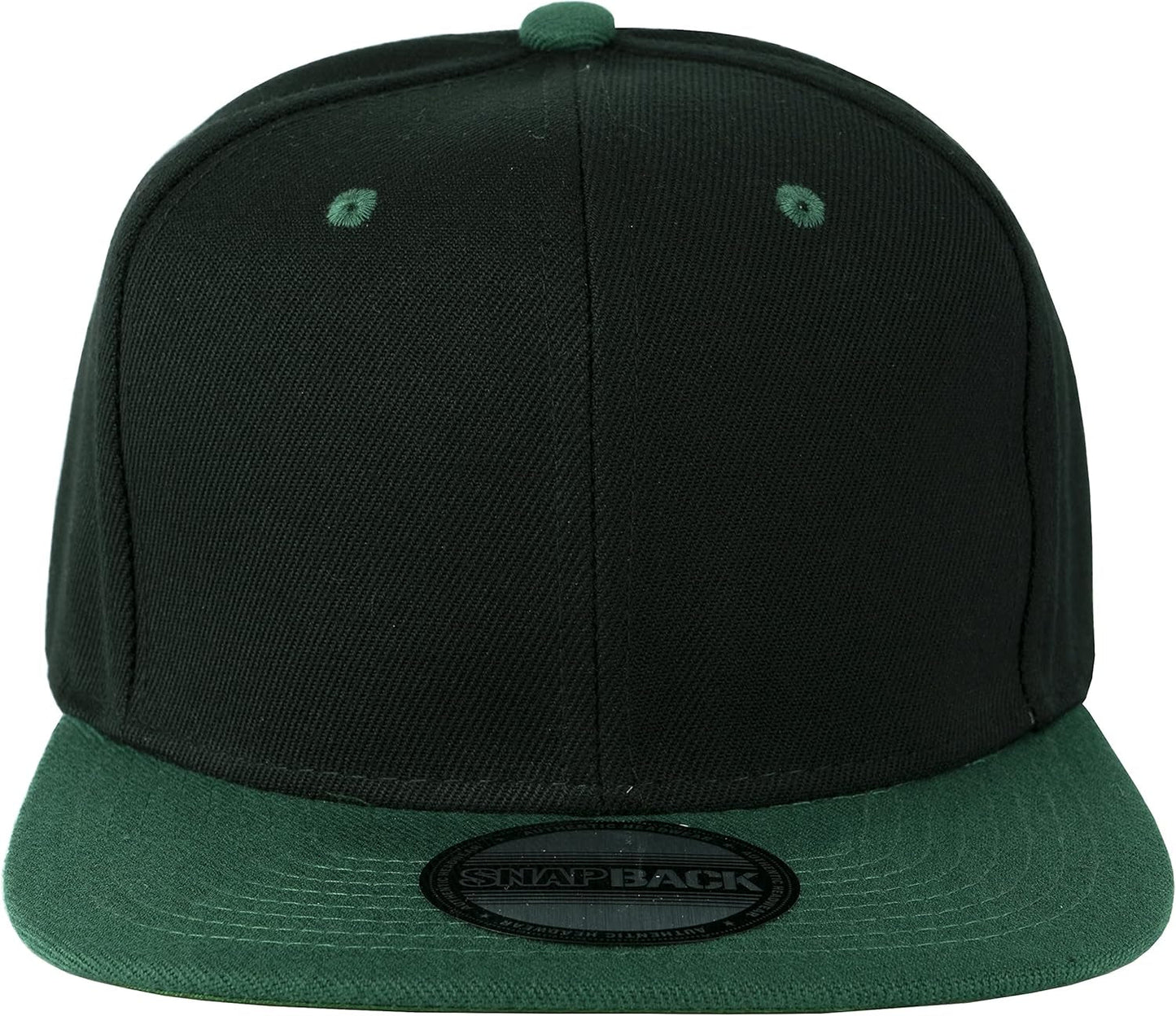 Snapback Hats for Men - Flat Bill Brim Baseball Cap Hat - Plain Blank Adjustable