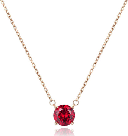 18K Gold Diamond Necklaces for Women Dainty Silver Birthstone Necklace for Women, Birthday Anniversary Valentines Day Mother'S Day Christmas Jewelry Gifts for Women Girls Wife Her
