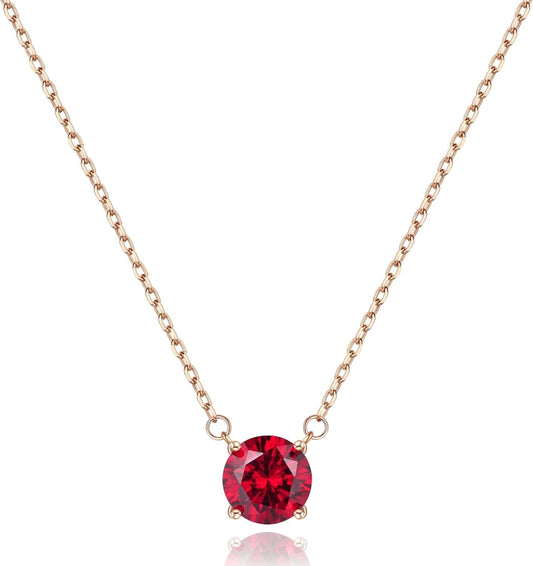 18K Gold Diamond Necklaces for Women Dainty Silver Birthstone Necklace for Women, Birthday Anniversary Valentines Day Mother'S Day Christmas Jewelry Gifts for Women Girls Wife Her