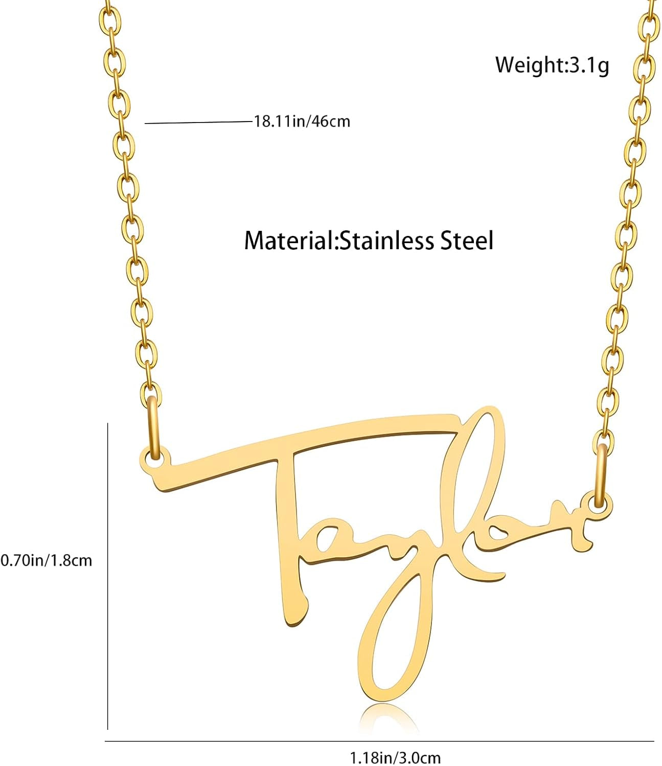 Signature Necklace Gold Name Pendant Inspired by Album Women Stainless Steel Necklace Choker for Fans