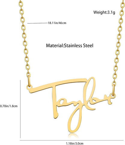 Signature Necklace Gold Name Pendant Inspired by Album Women Stainless Steel Necklace Choker for Fans