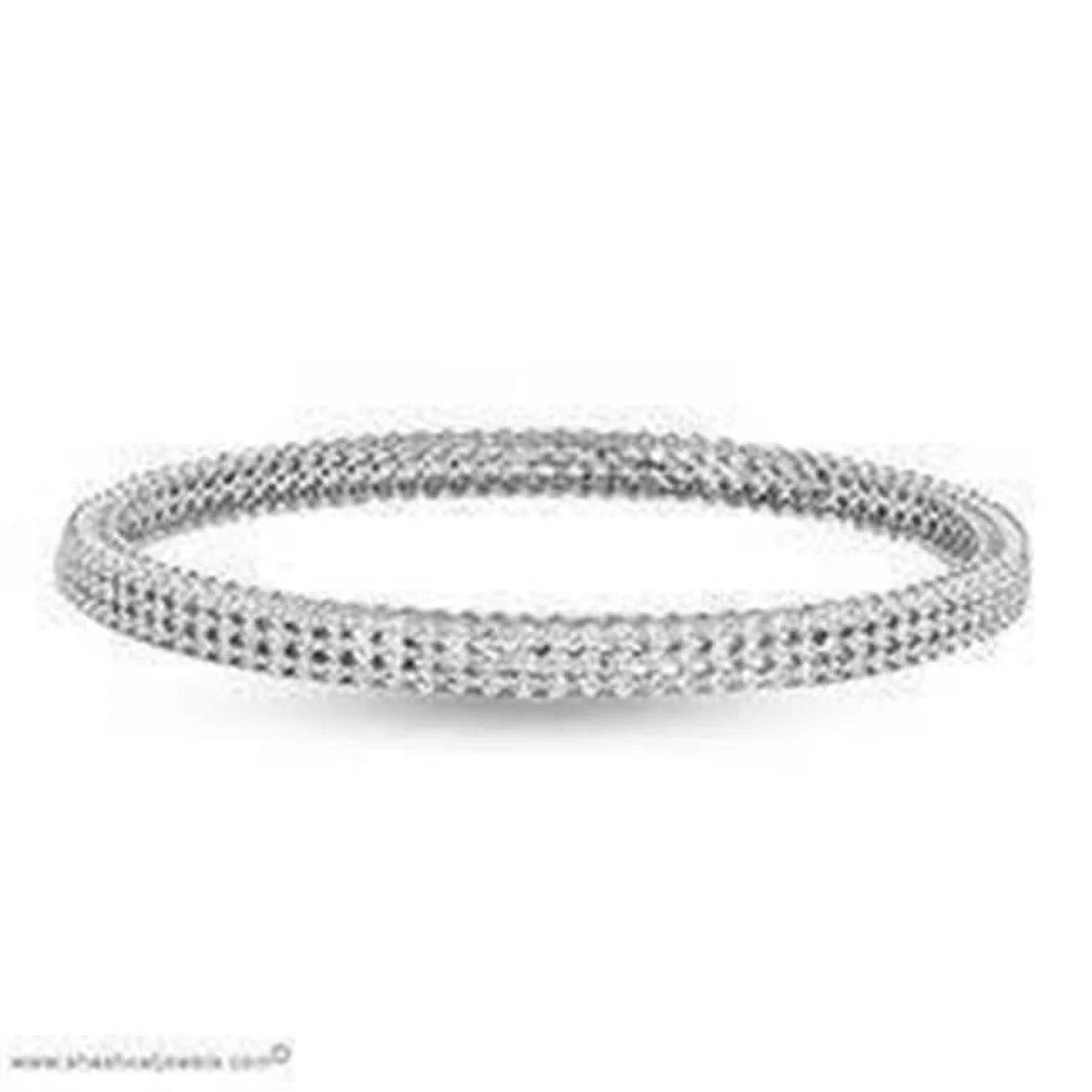 Enterprises 27078 3.5 CT Solid 14K White Gold Womens round Cut Diamond Bangle - WORLD TIME VISITS