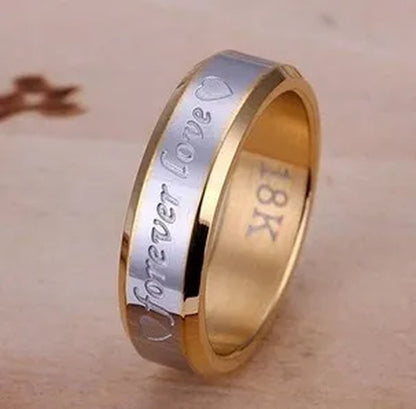 New Eternal Love Gold and Silver Rings Couple Gold Ring