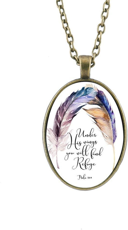 Inspirational Necklace for Women Mom Christian Gift Faith Necklace Religious Scripture Jewelry 5Pcs