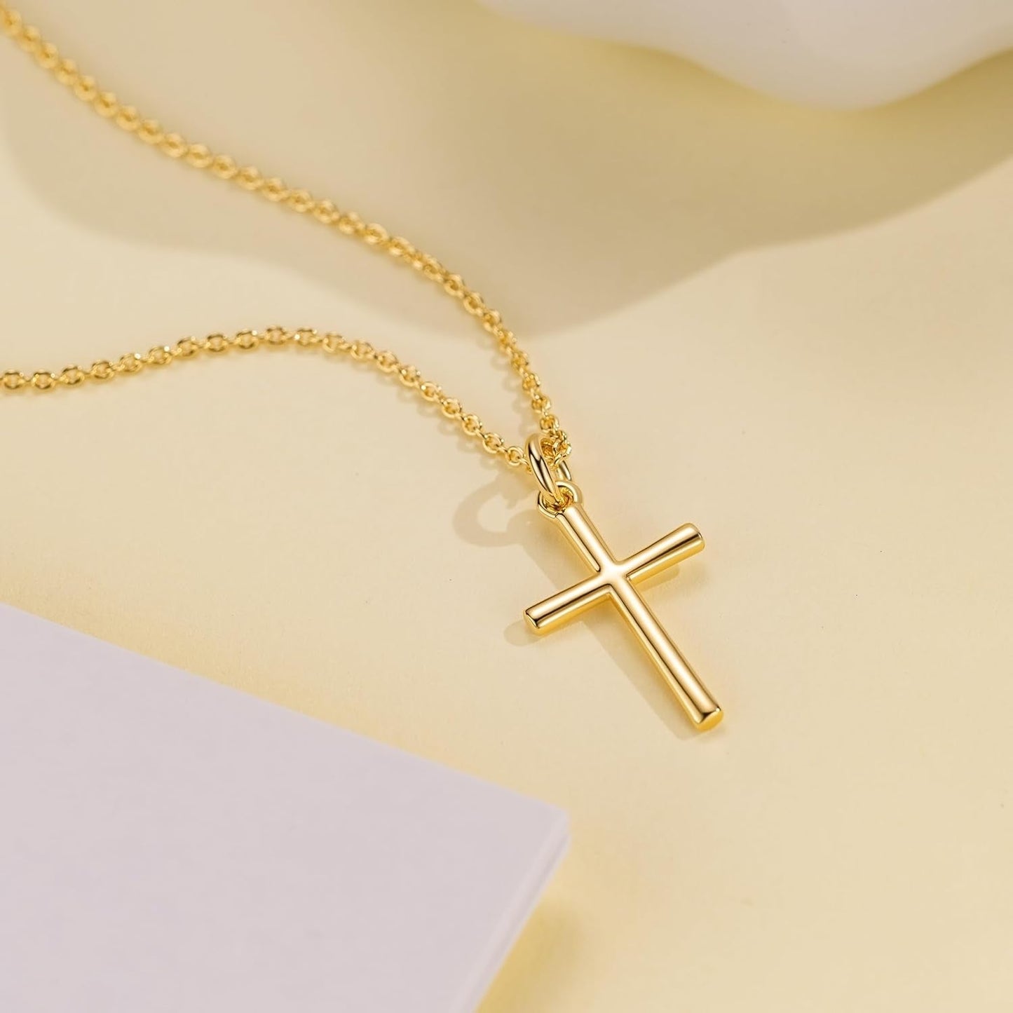 14K Gold Cross Necklaces for Women Gold Cross Chain Minimalist Pendant Small Necklace for Women Jewelry