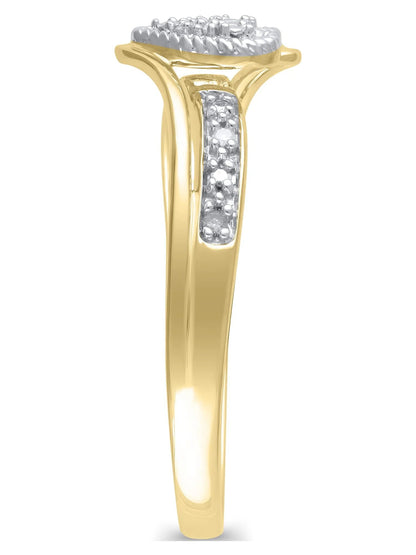 Diamond Accent (I3 Clarity, J-K Color)  Diamond Heart Promise Ring in 10K Yellow Gold, Size 8