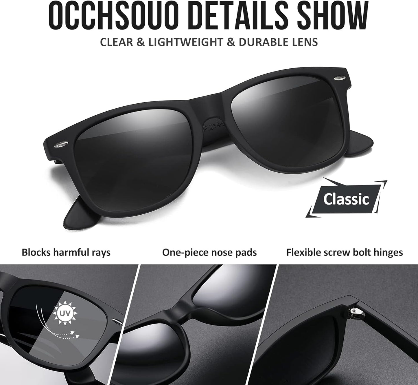Polarized Sunglasses Womens Men - Sun Glasses Fashion Trendy Driving Fishing UV Blocking UV400 Protection