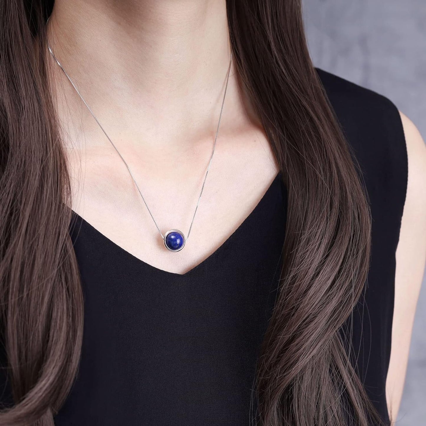 925 Sterling Silver Chain Simple Healing Crystal Necklace