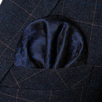 Mens Woven Tie and Pocket Square with Tie Bar Sets Solid Necktie