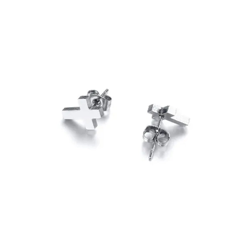 Delysia King Men'S Cross Stud Earrings