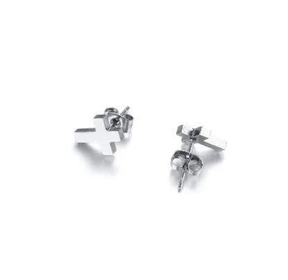 Delysia King Men'S Cross Stud Earrings