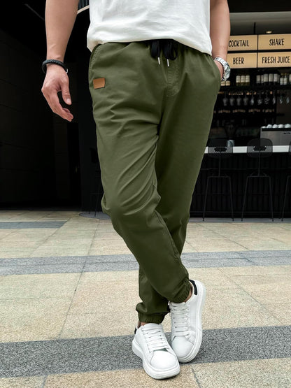 Joggers for Men Cotton Drawstring Chino Cargo Pants Hiking Outdoor Twill Track Jogger Sweatpants